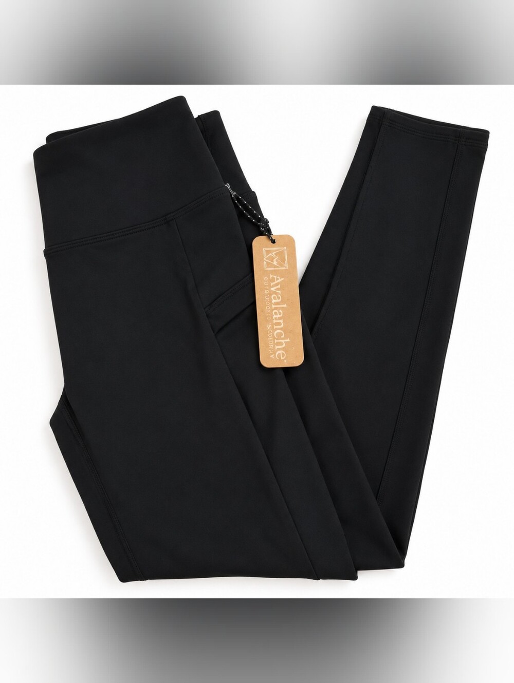 Avalanche Women’s High Waisted Compression Leggings w/ Pockets Black M NWT